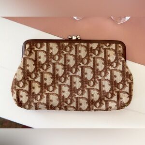 Vintage Dior Trotter Large Kisslock Card Wallet- 7.5”